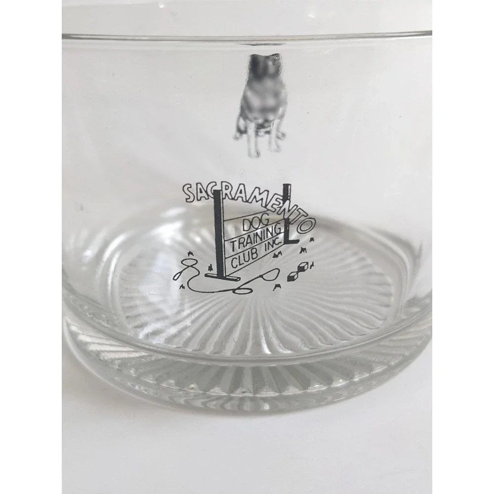 Vintage Sacramento Dog‎ Training Club Glass Ice Bucket German Shepherd Graphic
